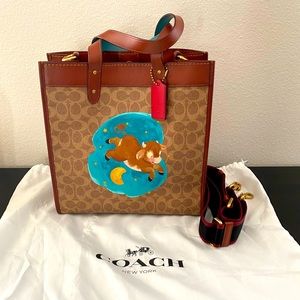 Coach Lunar New Year Field Tote In Signature Canvas With Ox